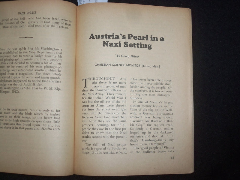 1942 SEPTEMBER FACT DIGEST MAGAZINE - ENTERTAINING/INSTRUCTIVE ARTICLES - J 9991