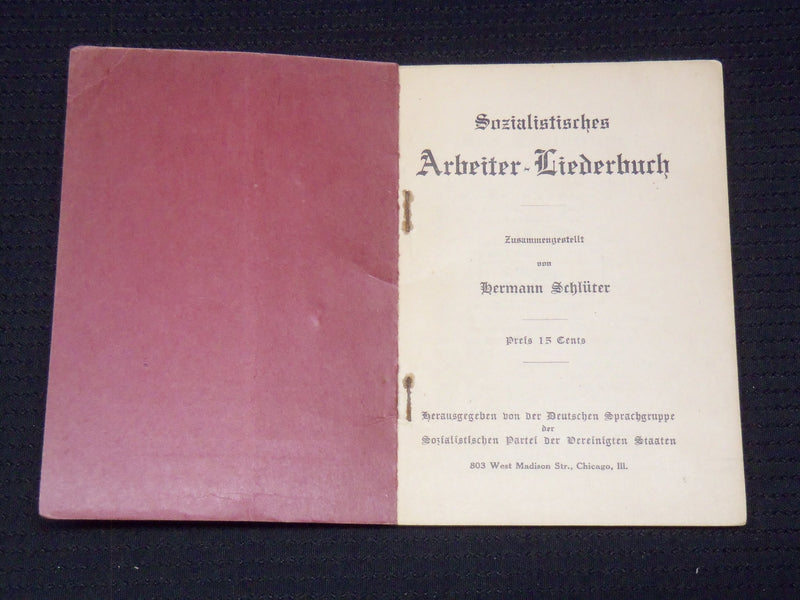 1920'S SOZIALISTISCHES ARBEITER LIEDERBUCH BOOK BY HERMANN SCHLUTER - KD 6494H