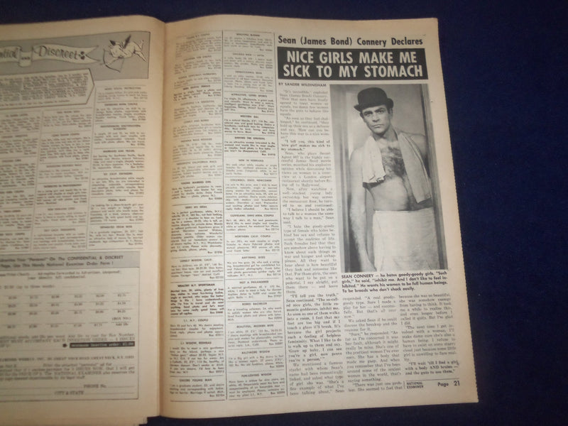 1966 JANUARY 25 NATIONAL EXAMINER NEWSPAPER - I HAVE LOTS OF LOVERS - NP 6909