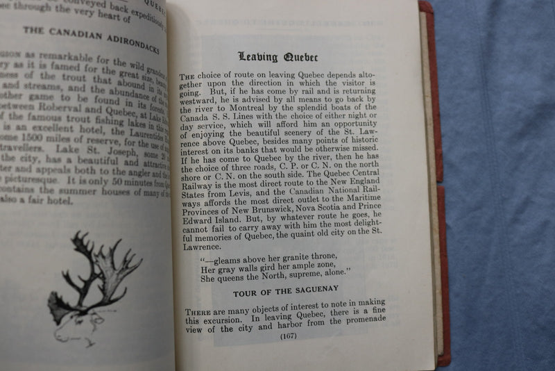 1929 CARREL'S ILLUSTRATED GUIDE & MAP OF QUEBEC - SOFTCOVER BOOK - K 3198