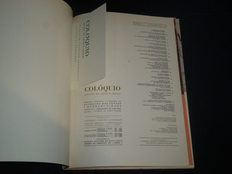 1969 OCTOBER COLOQUIO MAGAZINE N. 55 - ARTS & LETTERS - PORTUGUESE - J 4187