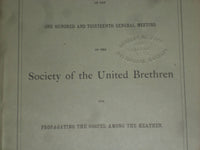 1887-1890 UNITED BRETHREN SOCIETY PROCEDINGS BOOKLET - LOT OF 5 - O 226B