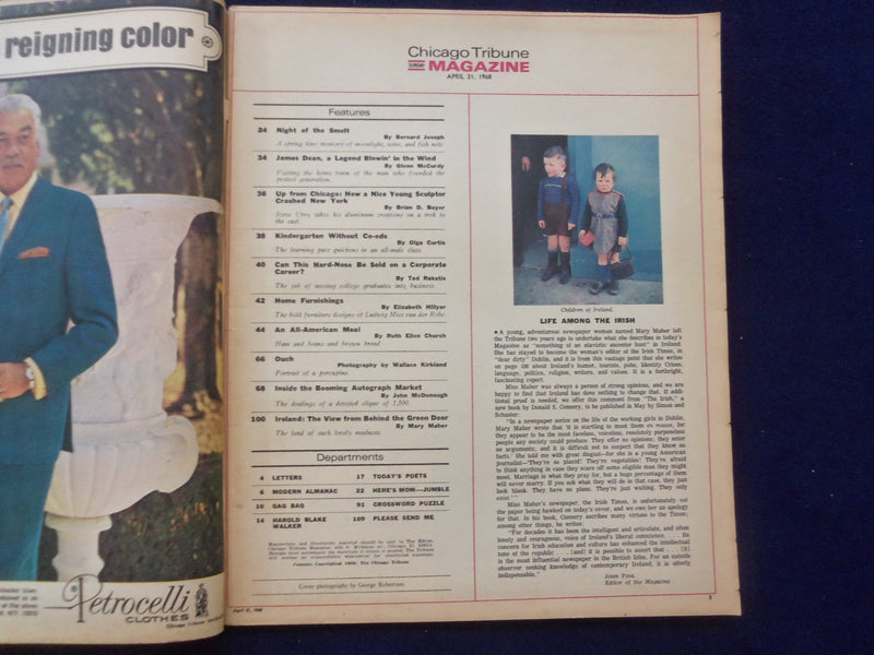 1968 APRIL 21 CHICAGO TRIBUNE MAGAZINE SECTION-JAMES DEAN: LEGEND LIVES- NP 6390