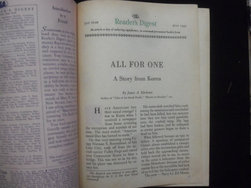1952 JULY READER'S DIGEST MAGAZINE - FLAG COVER - LOT OF 6 - K 106