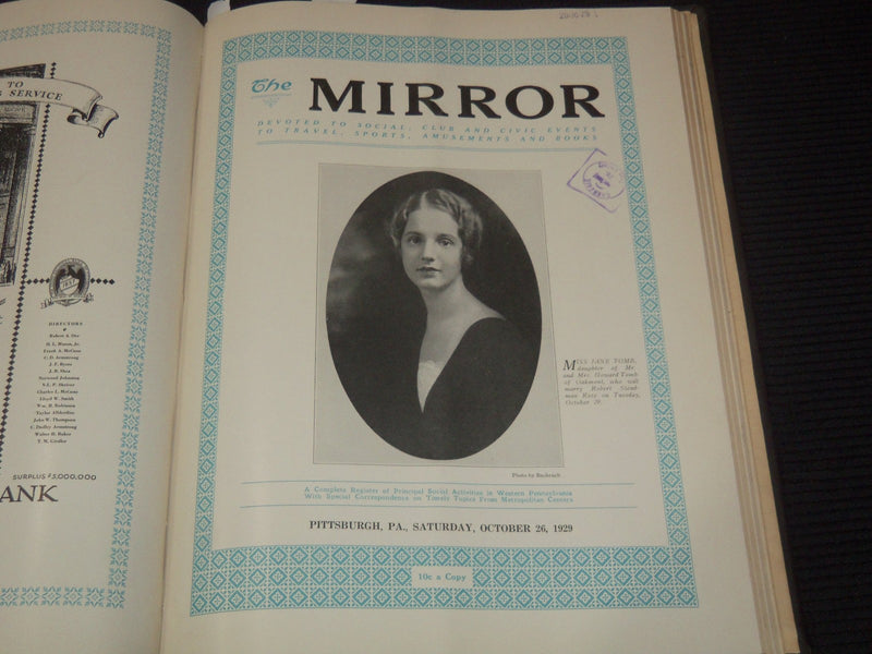 1929 SEPTEMBER-NOVEMBER THE MIRROR MAGAZINE BOUND VOLUME - KD 3351K