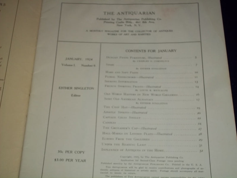 1923-1924 THE ANTIQUARIAN MAGAZINE LOT OF 5 DIFFERENT - GREAT PHOTOS - II 9494