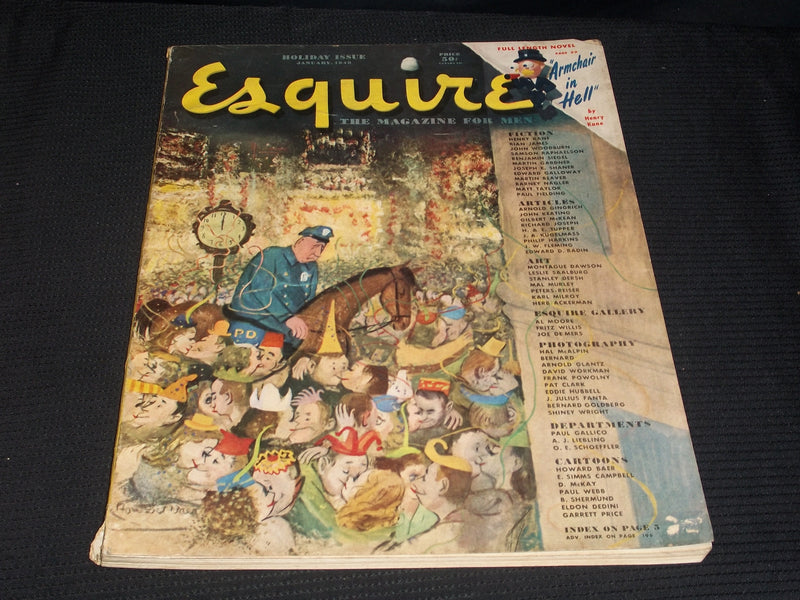 1948 JANUARY ESQUIRE MAGAZINE - VERY NICE ILLUSTRATED FRONT COVER - E 5126