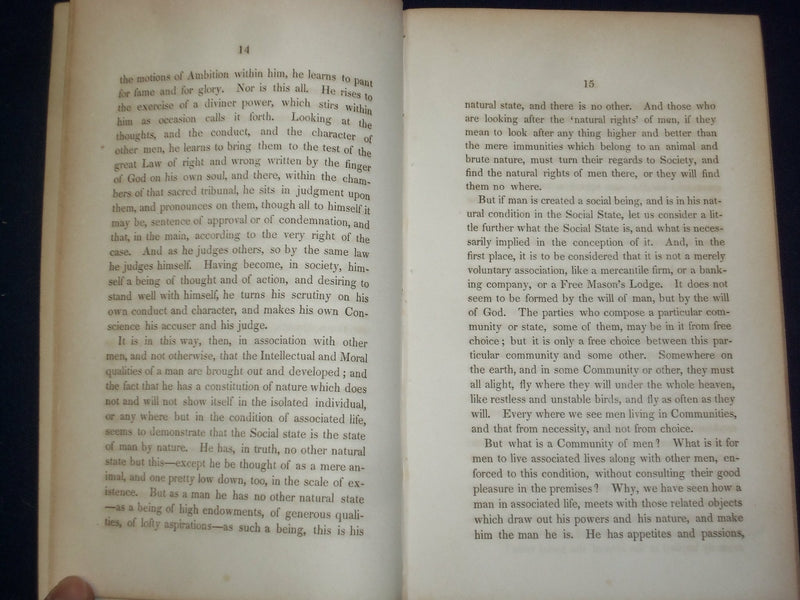 1846 YALE COLLEGE - MAN AND THE STATE ADDRESS - DANIEL BARNARD - J 4712