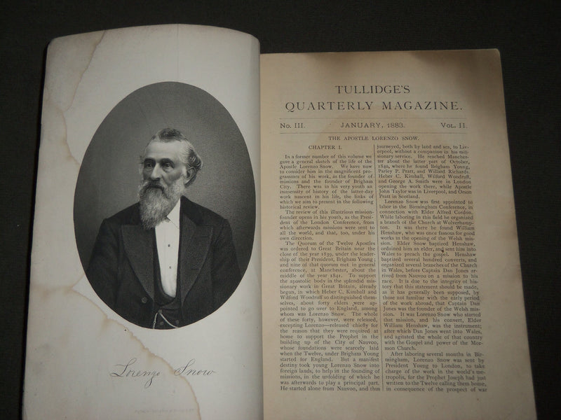 1883 JANUARY TULLIDGE'S QUARTERLY MAGAZINE - EDWARD W. TULLIDGE - J 3359