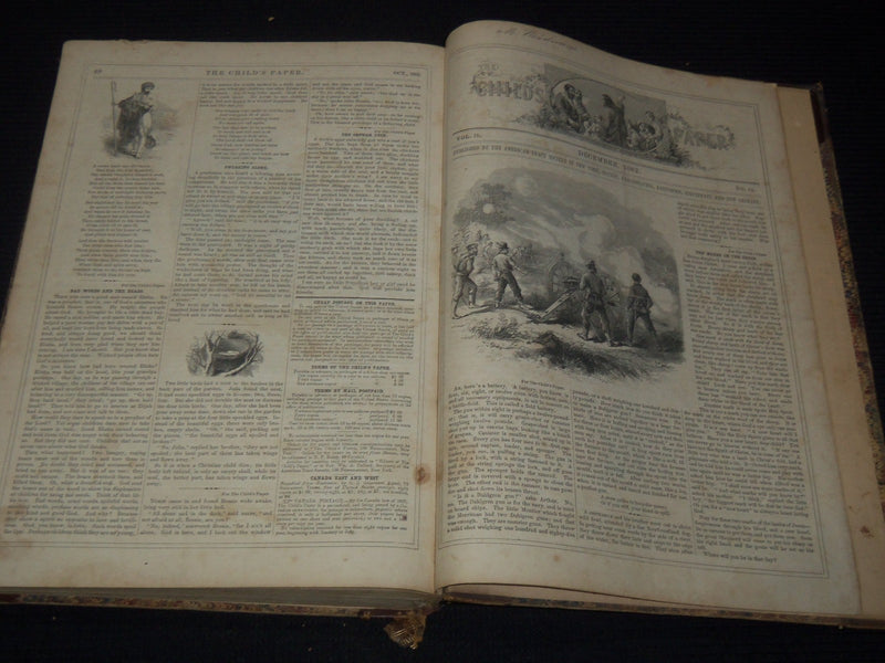 1852-1862 THE CHILD'S PAPER BOUND VOLUME - NICE ILLUSTRATIONS - KD 3352F