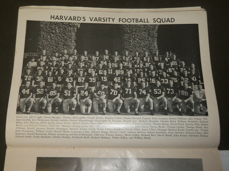 1960 NOVEMBER 5 PRINCETON VS. HARVARD FOOTBALL PROGRAM - IVY LEAGUE - J 3595