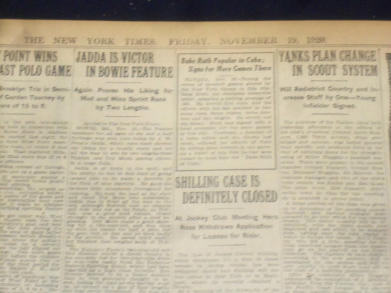 1920 NOVEMBER 19 NEW YORK TIMES - BUILDERS BACKED BOSS BRINDELL - NT 8467