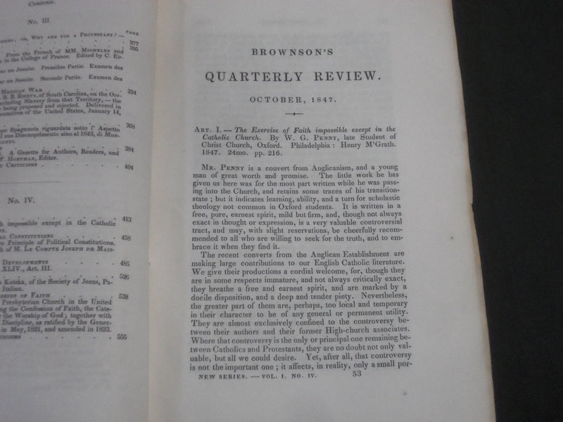 1847-1875 BROWNSON'S QUARTERLY REVIEW MAGAZINE LOT OF 14 ISSUES - WR 1180C
