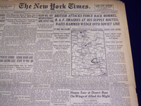 1942 JULY 6 NEW YORK TIMES - BRITISH ATTACKS FORCE BACK ROMMEL - NT 1270