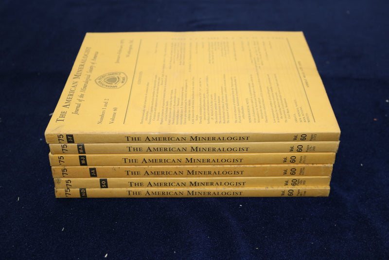 1975 THE AMERICAN MINERALOGIST JOURNAL - LOT OF 6 - COMPLETE YEAR - O 3380