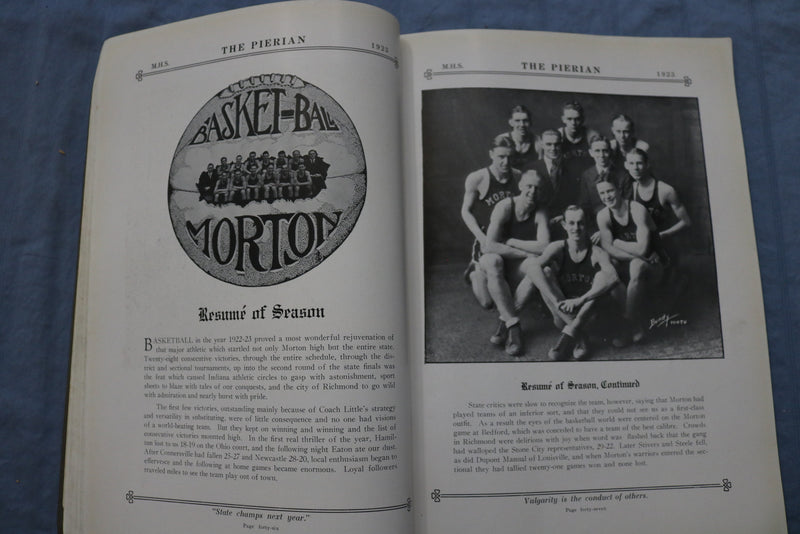 1923 THE PIERIAN MORTON HIGH SCHOOL YEARBOOK - RICHMOND, INDIANA- YB 3429