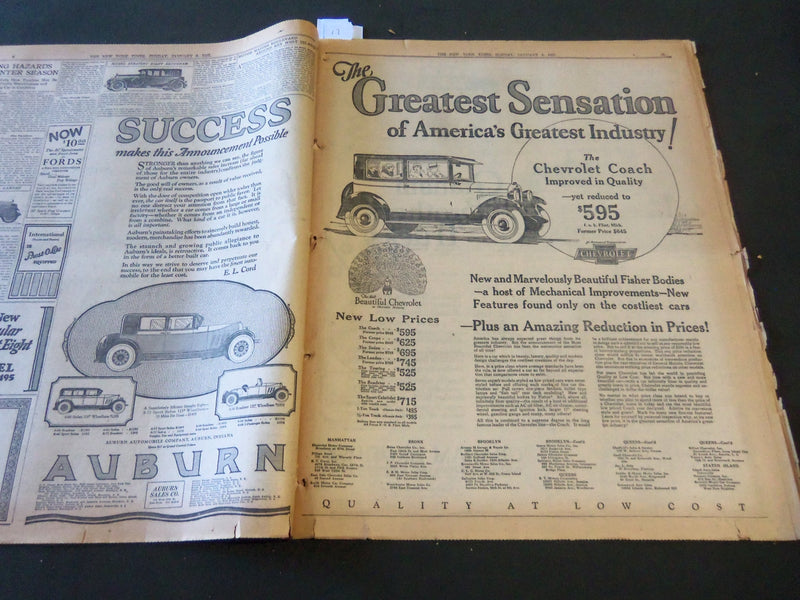 1927 JANUARY 9 NEW YORK TIMES - NY NATIONAL MOTOR SHOW OPENS - NT 6287