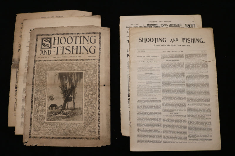 1900 SHOOTING AND FISHING MAGAZINE - LOT OF 21 - O 3697
