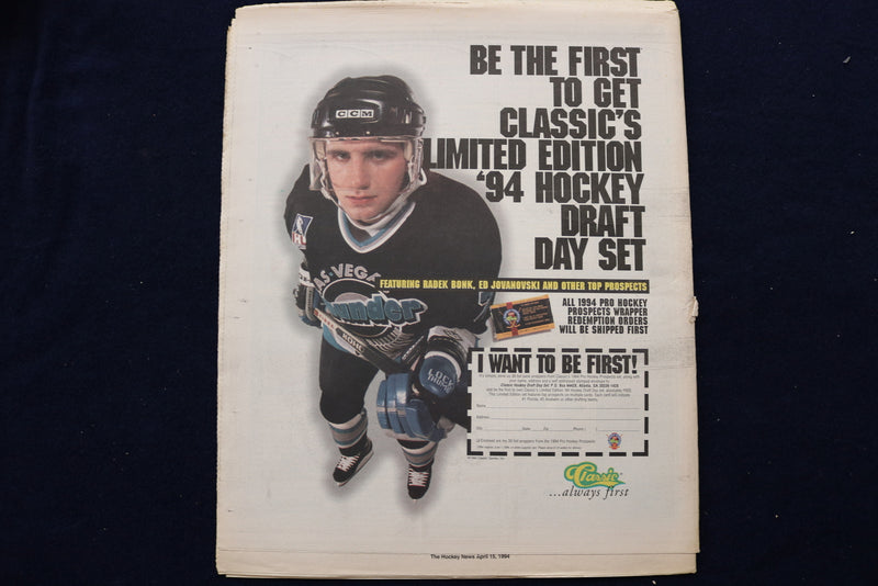 1994 APRIL 15 THE HOCKEY NEWS NEWSPAPER - PATRICK ROY COVER - NP 8707