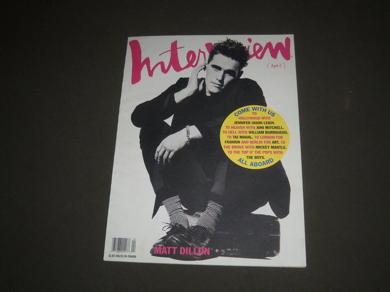 1991 APRIL INTERVIEW MAGAZINE - MATT DILLON COVER - SP 3255