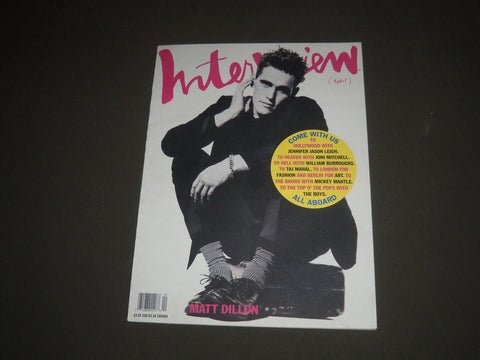 1991 APRIL INTERVIEW MAGAZINE - MATT DILLON COVER - SP 3255