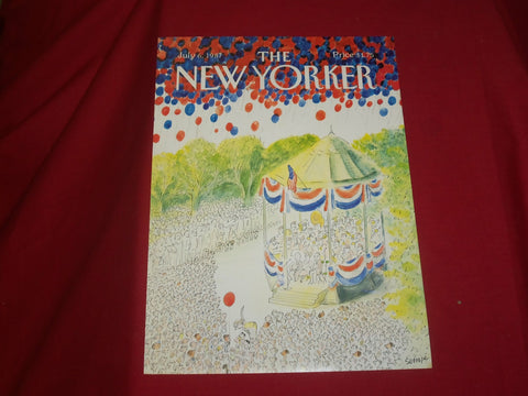 1987 JULY 6 NEW YORKER MAGAZINE FRONT COVER ONLY - GREAT ART FOR FRAMING