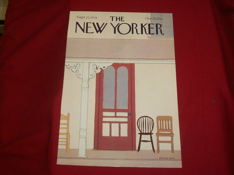 1978 SEPTEMBER 25 NEW YORKER MAGAZINE FRONT COVER ONLY - GREAT ART FOR FRAMING