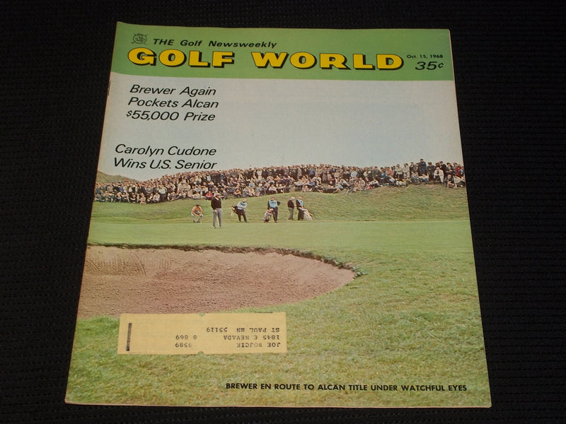 1968 OCTOBER 15 GOLF WORLD MAGAZINE - GAY BREWER FRONT COVER - E 6551