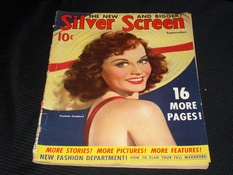 1940 SEPTEMBER SILVER SCREEN MAGAZINE - PAULETTE GODDARD FRONT COVER - E 1806