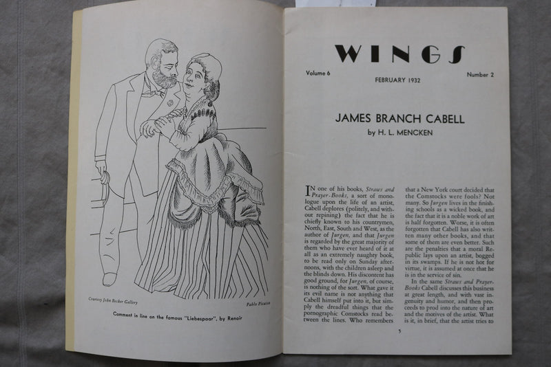 1932 FEBRUARY WINGS MAGAZINE - H. L. MENCKEN - K 3453