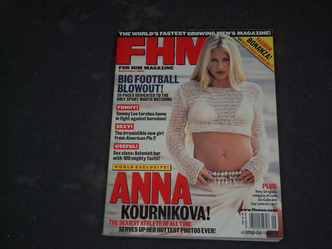 2001 SEPTEMBER FHM MAGAZINE (FOR HIM)- UK EDITION- ANNA KOURNIKOVA COVER -CW 810