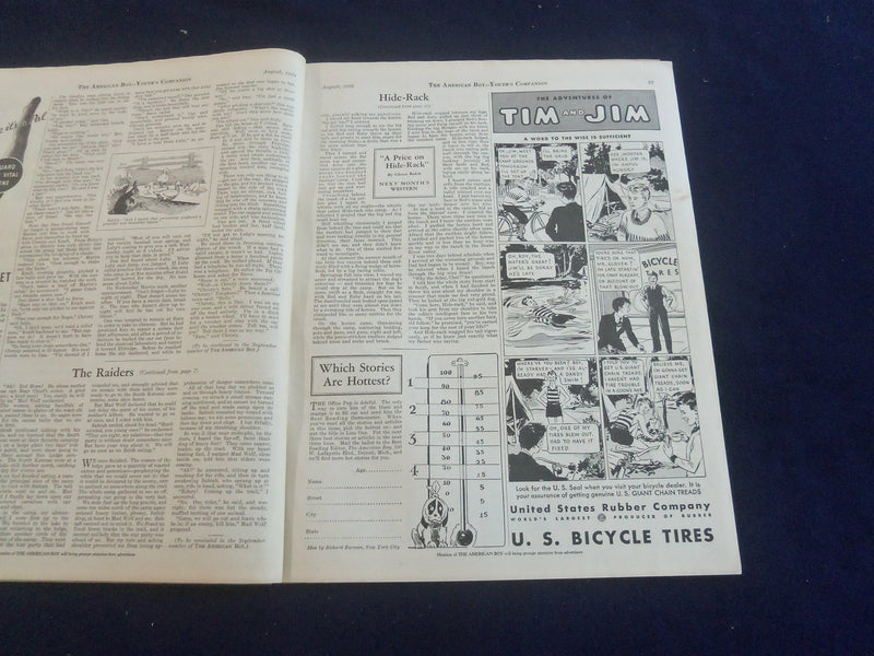 1932 AUGUST AMERICAN BOY MAGAZINE - THE RAIDERS BY JAMES SCHULTZ - ST 7071