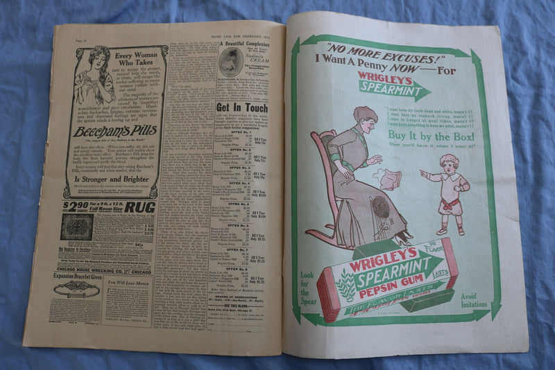 1913 FEBRUARY HOME LIFE MAGAZINE- ILLUSTRATIONS/STORIES/ADS - SP 4784R