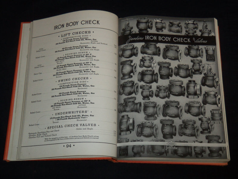 1940 JENKINS VALVES AND MECHANICAL RUBBER GOODS CATALOG #76 - KD 3911H