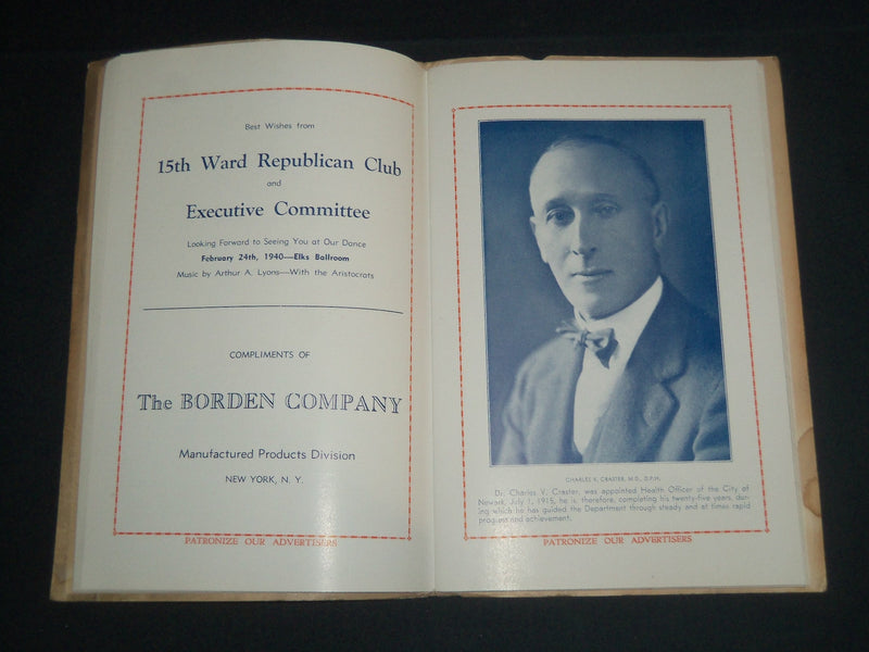 1939 DECEMBER 4 NJ HEALTH DEPT MUTUAL AID ASSOCIATION PROGRAM LOT OF 3 - J 4166