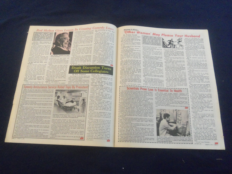 1973 AUGUST 12 MODERN PEOPLE NEWSPAPER - ROCK HUDSON NEARLY KILLED - NP 5680