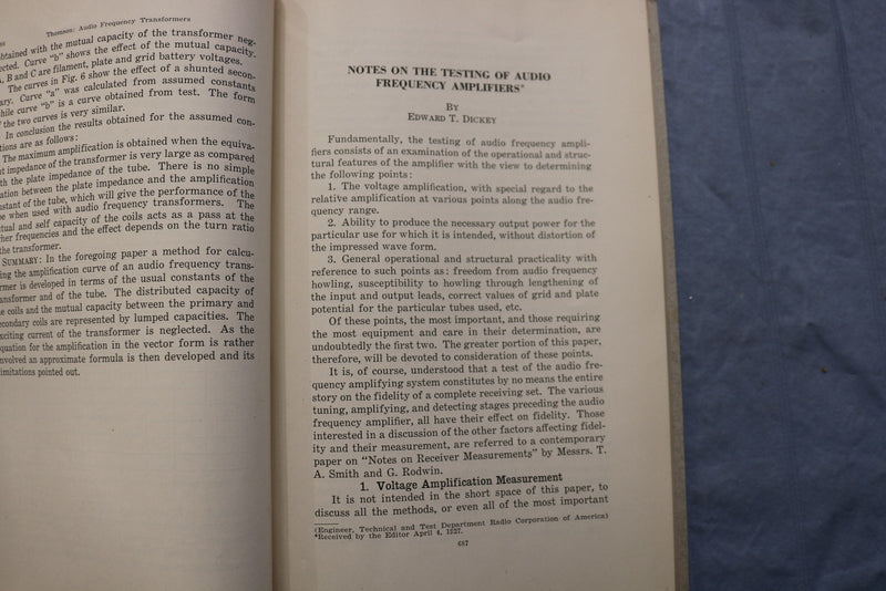 1927 AUGUST PROCEEDINGS OF INSTITUTE OF RADIO ENGINEERS SOFTCOVER BOOK - K 3234