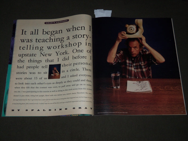 1992 MAY 17 NEW YORK TIMES MAGAZINE SECTION - SPALDING GRAY COVER - J 3137
