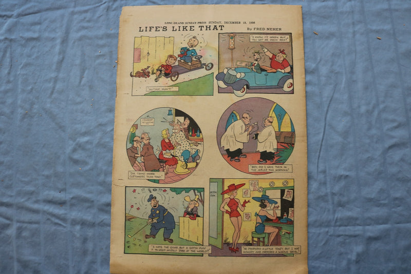 1936 LONG ISLAND SUNDAY PRESS NEWSPAPER COLOR COMICS - LOT OF 2 - NP 9227