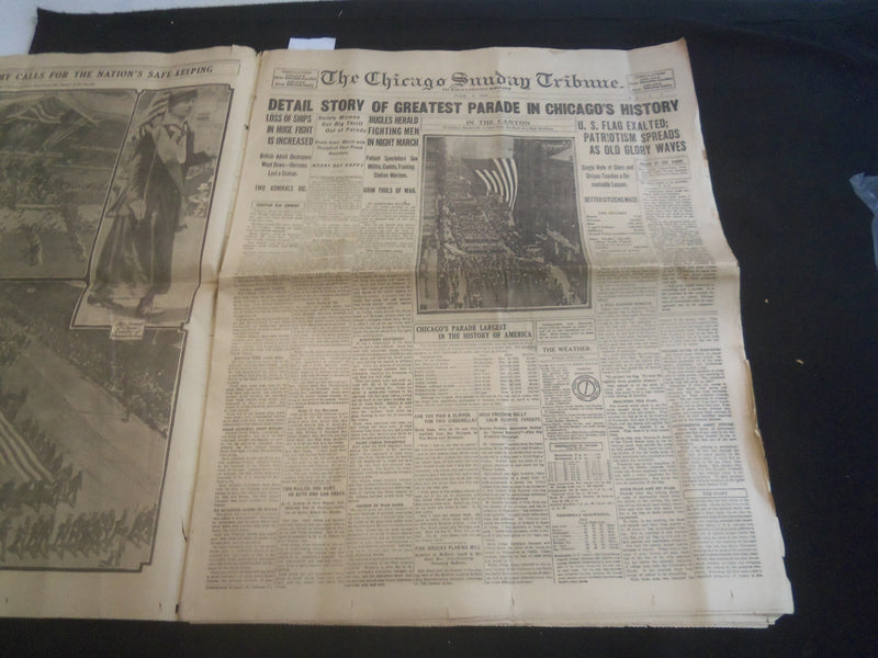 1916 CHICAGO SUNDAY TRIBUNE NEWSPAPER - 130,214 MARCH IN CITY'S PARADE - NP 5760