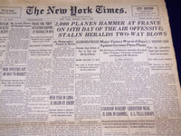 1944 MAY 1 NEW YORK TIMES - 3,000 PLANES HAMMER AT FRANCE - NT 2601