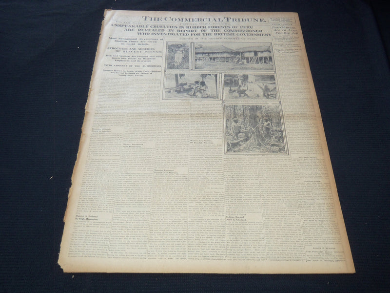 1912 JULY 12 COMMERCIAL TRIBUNE NEWSPAPER - CRUELTIES IN PERU - NT 9415