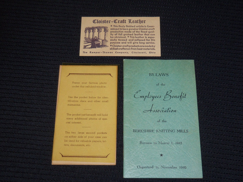 1943 BERKSHIRE KNITTING MILLS DISCHARGE SERVICE RECORD CASE - K 81