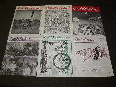 1990-2001 FREE WHEELINN' SO. BICYCLE LEAGUE MAGAZINE LOT OF 7 ISSUES - O 3255