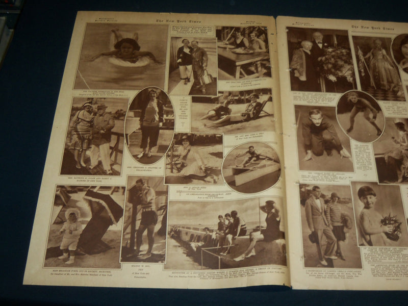 1928 FEBRUARY 5 NEW YORK TIMES PICTURE SECTION - LINBERGH-ROCKEFELLER - NT 9405