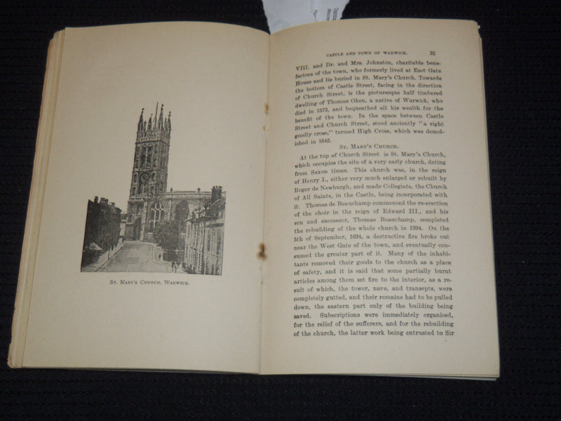 1898 WARWICK CASTLE AND TOWN GUIDE BY C. J. RIBTON-TURNER - J 9528