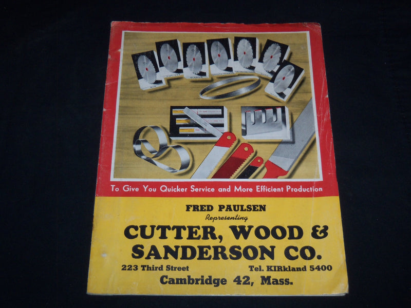 1950'S CUTLER WOOD & SANDERSON CO. SIMONDS SAW & STEEL CATALOGUE - J 9036