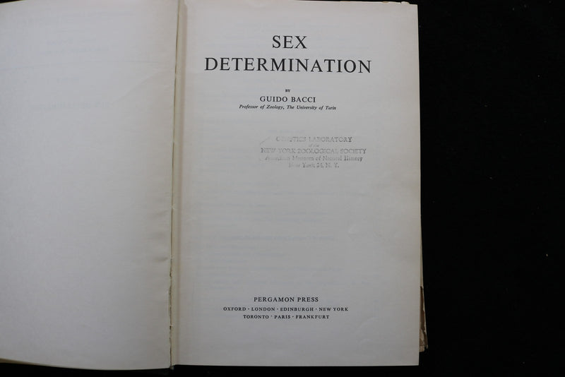 1965 SEX DETERMINATION HARDCOVER BOOK BY GUIDO GACCI - KD 9767