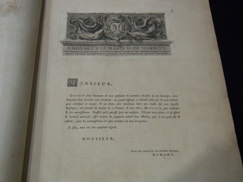 1763 DUMONT DETAILS D’ARCHITECTURE DE LA BASILIQUE ST. PIERRE VOLUME - Z 270