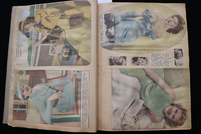 1930'S MOVIE STARS COLOR SCRAPBOOK - JEAN HARLOW - RITA CANSINO - E 24915